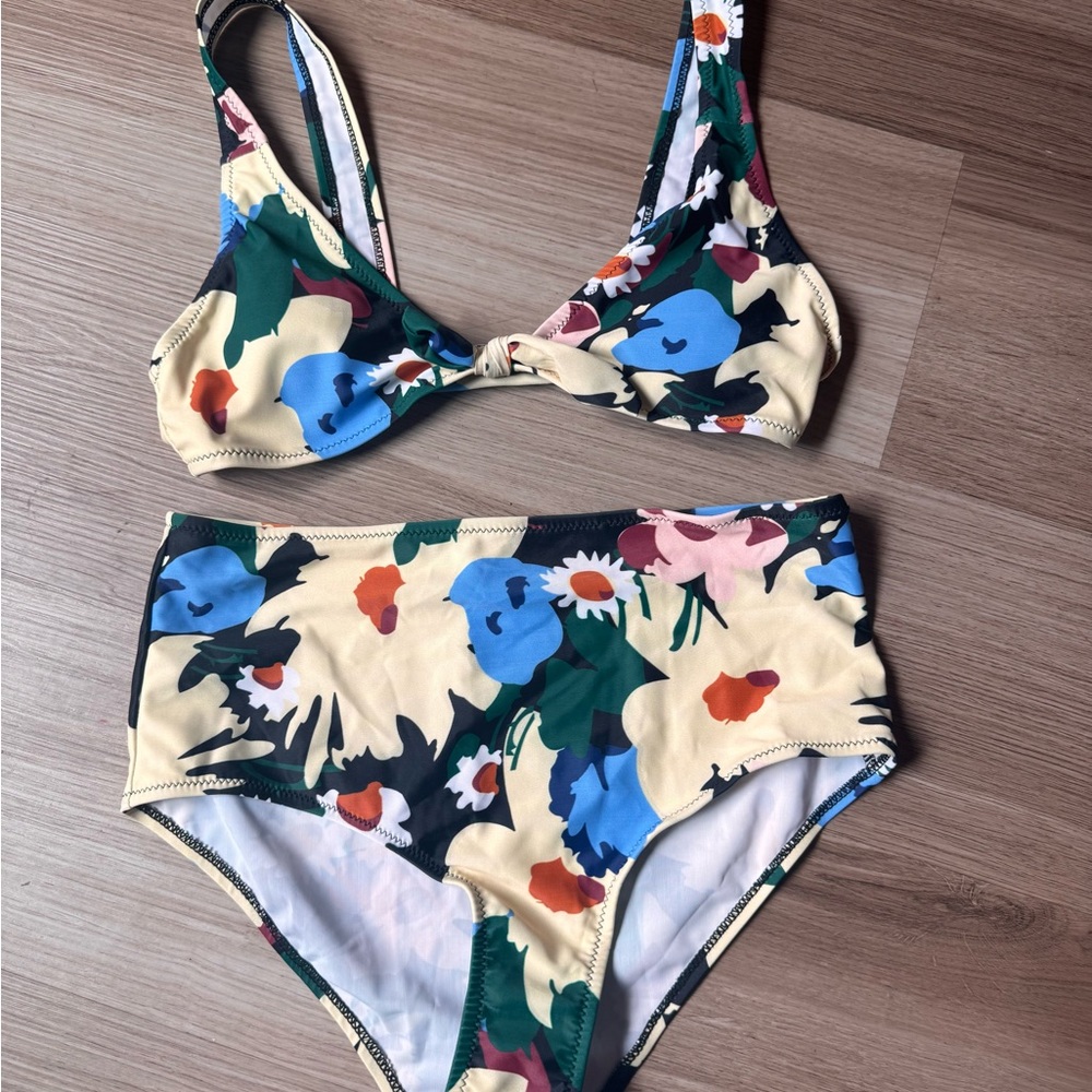Pastel Flower Retro Print Bikini